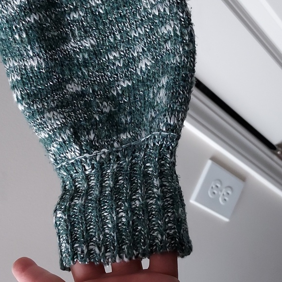 Cloud Chaser long sleeve turtleneck sweater green white large - Picture 3 of 7